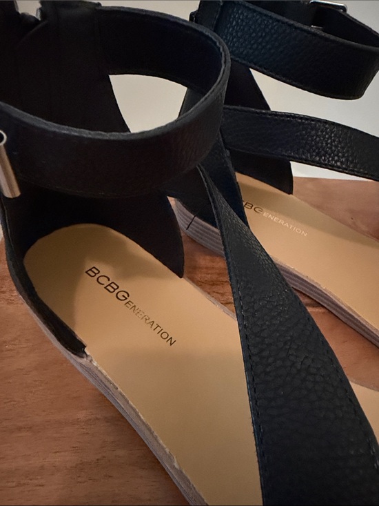 BCBGeneration Shoes - BCBGeneration Black Crisscross Ankle-Strap Sandals